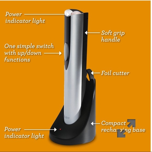 Oster Silver Electric Wine Opener - Picture 3 of 3